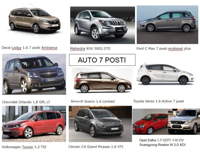 10 auto 7 posti quali sono le meno costose nuove e usate