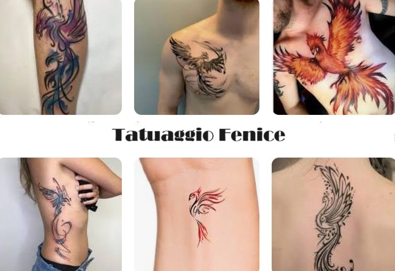 Tatuaggio fenice forza e rinascita