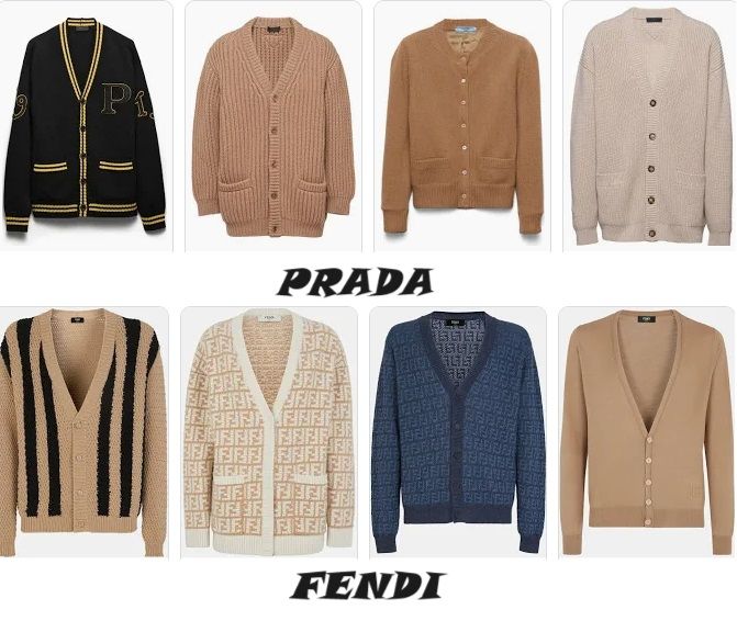 CARDIGAN UOMO PRADA E FENDI