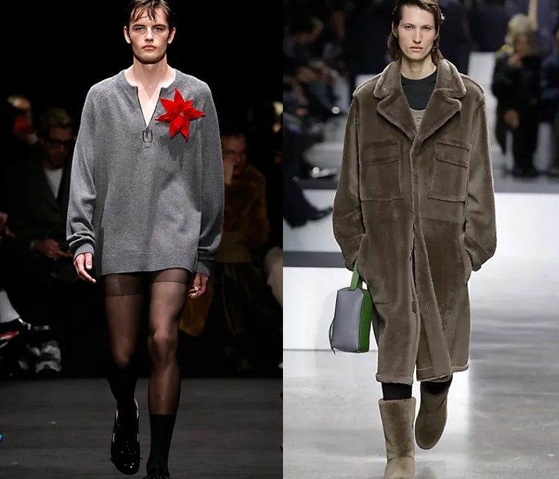 Moda uomo 2024 - 2025 vestito da uomo di JW Anderson e cappotto in pelliccia di Fendi