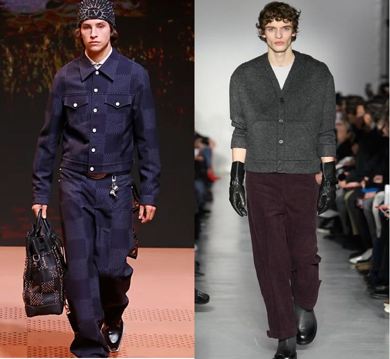 Moda uomo tute da lavoro Vuitton e pantaloni in velluto a coste Neil Barrett