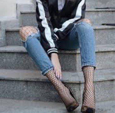 Stile casual calze a rete jeans