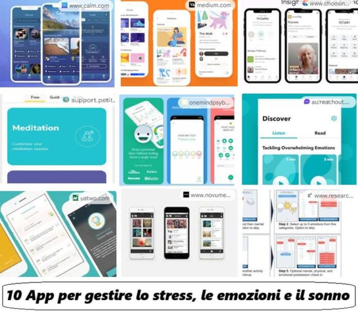 10 App per gestire lo stress e le emozioni e per migliorare la qualità del sonno